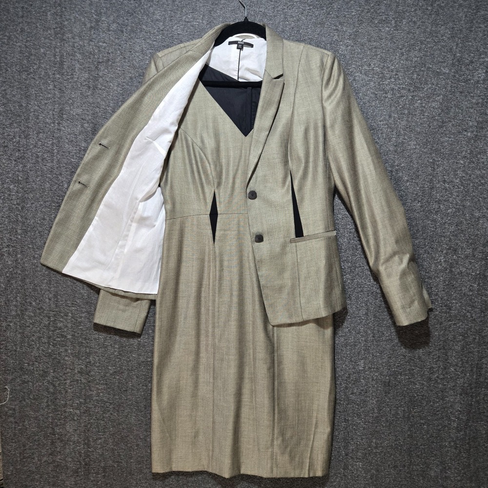 BossHugo‎ Boss Beige 2 Piece Blazer & Dress Womens 6 Wool Blend Work Business